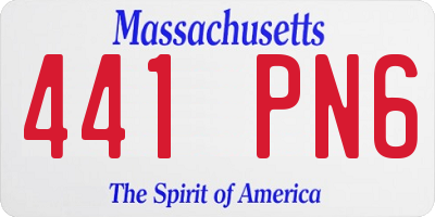 MA license plate 441PN6