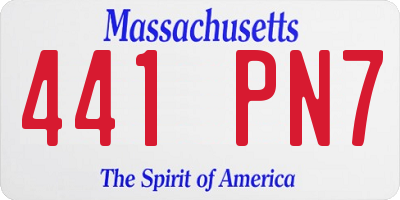 MA license plate 441PN7