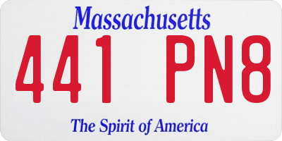 MA license plate 441PN8