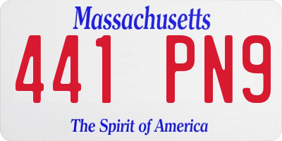 MA license plate 441PN9