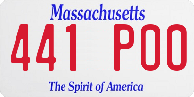 MA license plate 441PO0