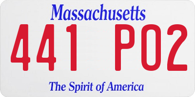MA license plate 441PO2