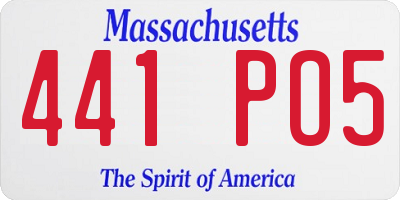 MA license plate 441PO5