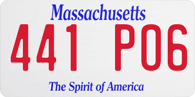 MA license plate 441PO6