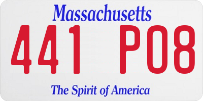 MA license plate 441PO8