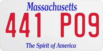 MA license plate 441PO9