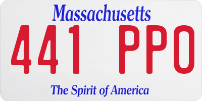 MA license plate 441PP0