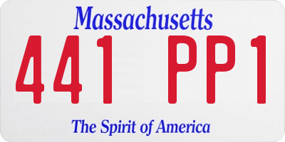 MA license plate 441PP1