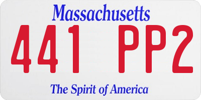 MA license plate 441PP2