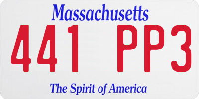 MA license plate 441PP3