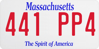 MA license plate 441PP4