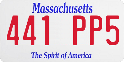MA license plate 441PP5