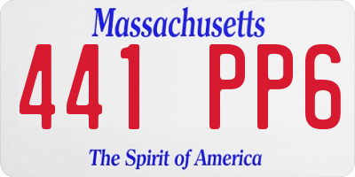 MA license plate 441PP6
