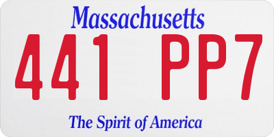 MA license plate 441PP7
