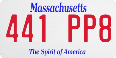 MA license plate 441PP8