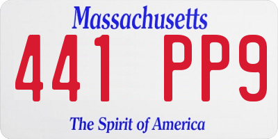 MA license plate 441PP9