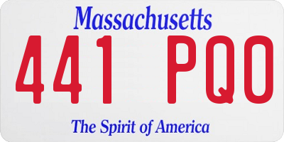 MA license plate 441PQ0