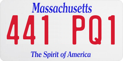 MA license plate 441PQ1