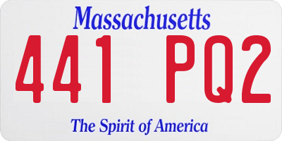 MA license plate 441PQ2