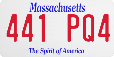 MA license plate 441PQ4