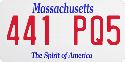 MA license plate 441PQ5