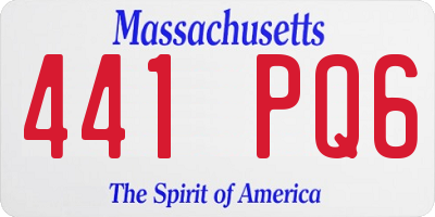MA license plate 441PQ6