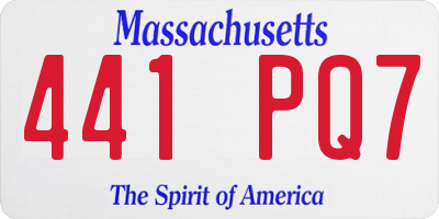 MA license plate 441PQ7