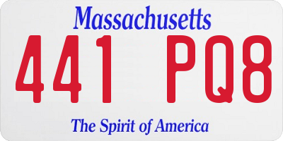 MA license plate 441PQ8