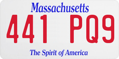 MA license plate 441PQ9