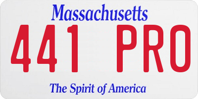MA license plate 441PR0