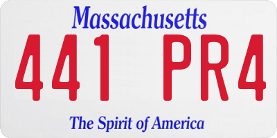 MA license plate 441PR4