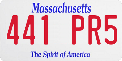 MA license plate 441PR5