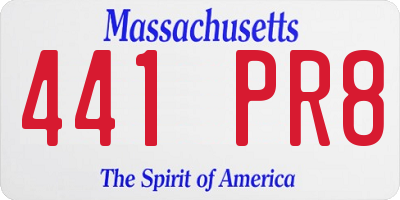 MA license plate 441PR8