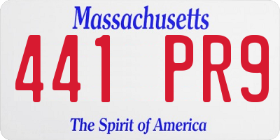 MA license plate 441PR9
