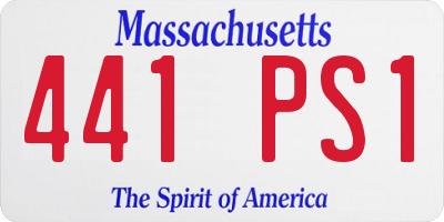 MA license plate 441PS1