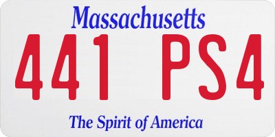 MA license plate 441PS4