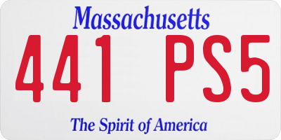 MA license plate 441PS5