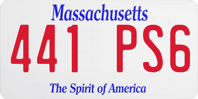 MA license plate 441PS6