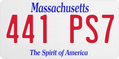 MA license plate 441PS7