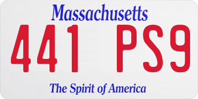 MA license plate 441PS9
