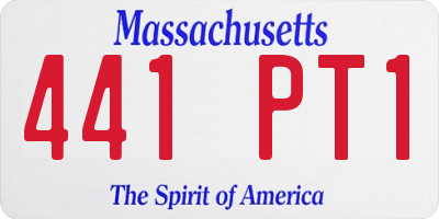 MA license plate 441PT1