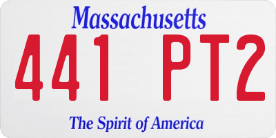 MA license plate 441PT2