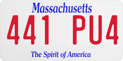 MA license plate 441PU4