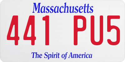 MA license plate 441PU5