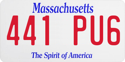 MA license plate 441PU6
