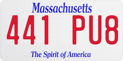 MA license plate 441PU8