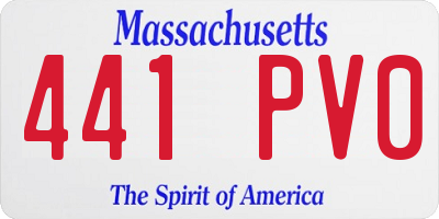 MA license plate 441PV0