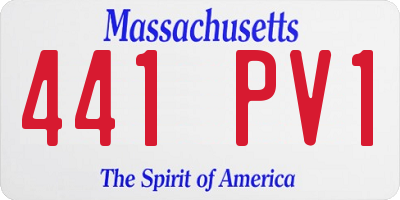 MA license plate 441PV1