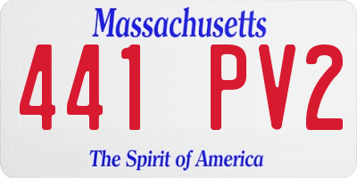 MA license plate 441PV2