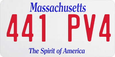 MA license plate 441PV4